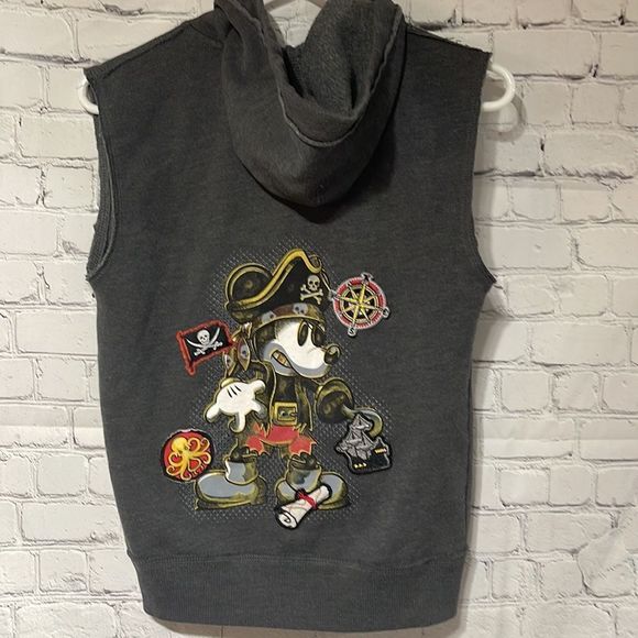 Unisex Gray Sleeveless Disneyland  Hoodie Medium - Picture 1 of 14